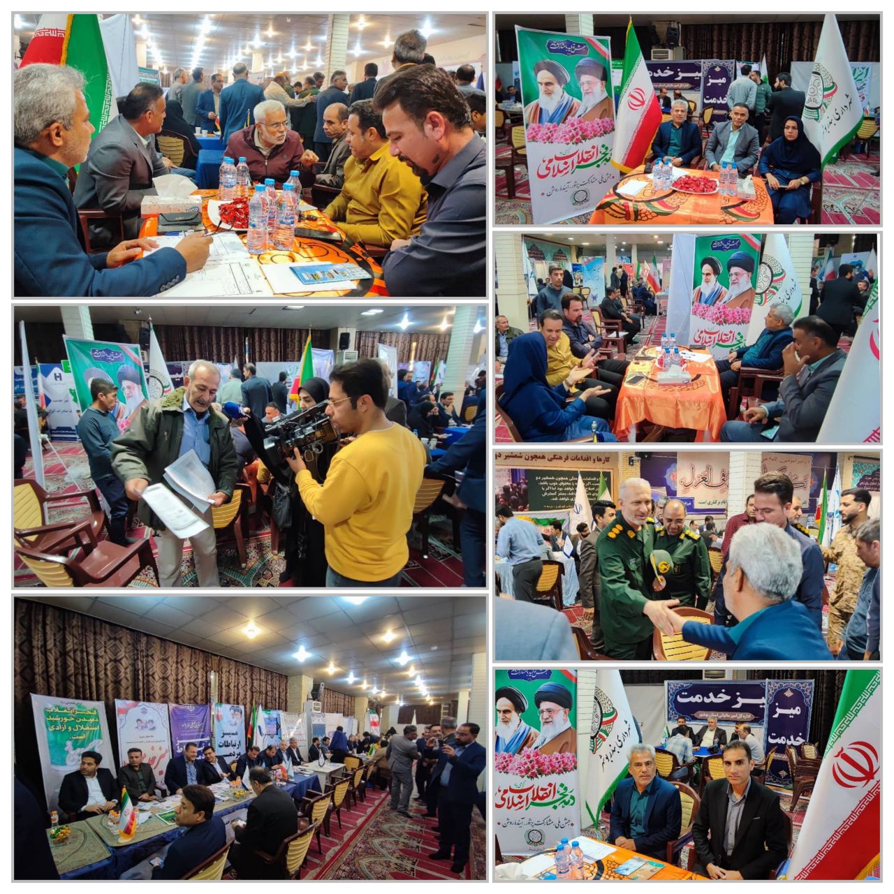 میز خدمت شهرداری بوشهر به مناسبت دهه مبارک فجر در مصلی نماز جمعه برگزار شد